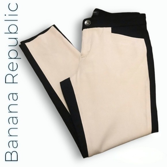 Banana Republic Sloan Fit Y2K Straight Leg Pants Khaki Front & Black Back, sz 4 - Picture 11 of 12
